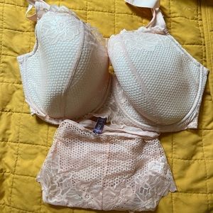 Adore Me 3X / 44G matching set light pink - CLEAN worn once for photoshoot